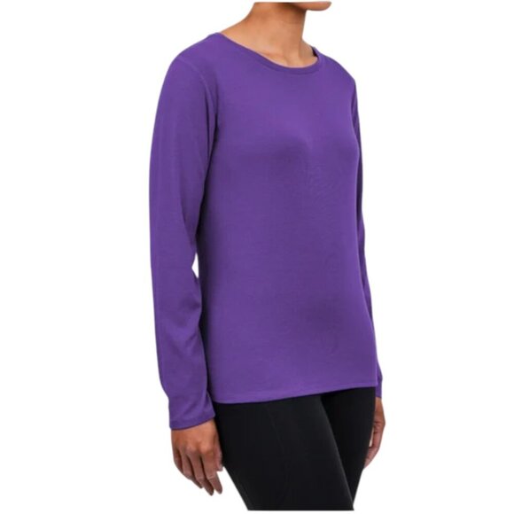 NEW United Colors of Benetton Long Sleeve Supima Cotton Tee | Purple - Picture 4 of 6